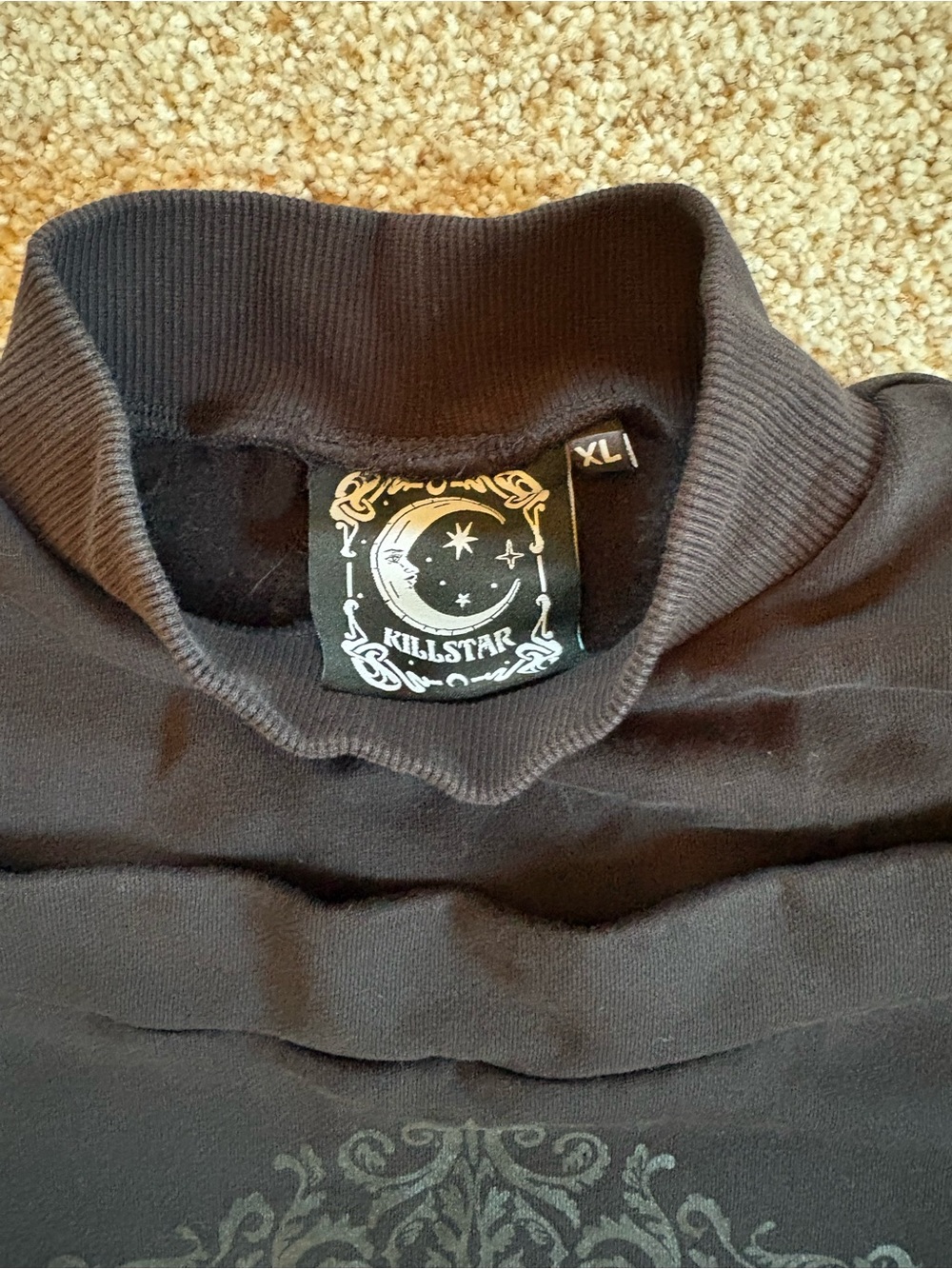 Killstar ‘Thalia’ Black Mock Neck Graphic Sweatshirt Size XL - Picture 4 of 4